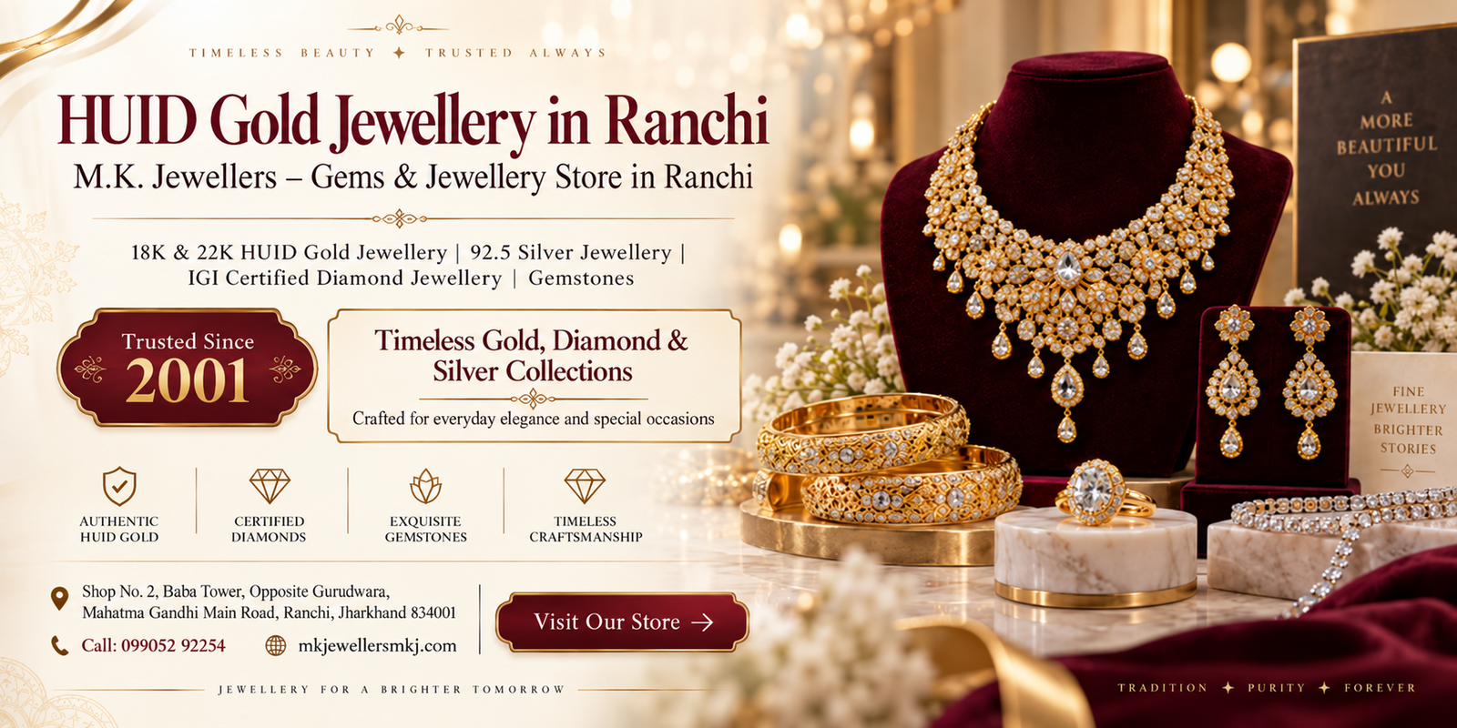 HUID Gold Jewellery in Ranchi: A Complete Buying Guide by M.K. Jewellers