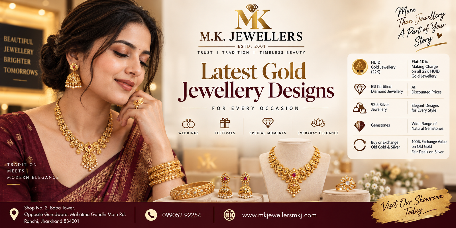 Latest Gold Jewellery Designs: Discover Timeless Elegance at M.K. Jewellers Ranchi